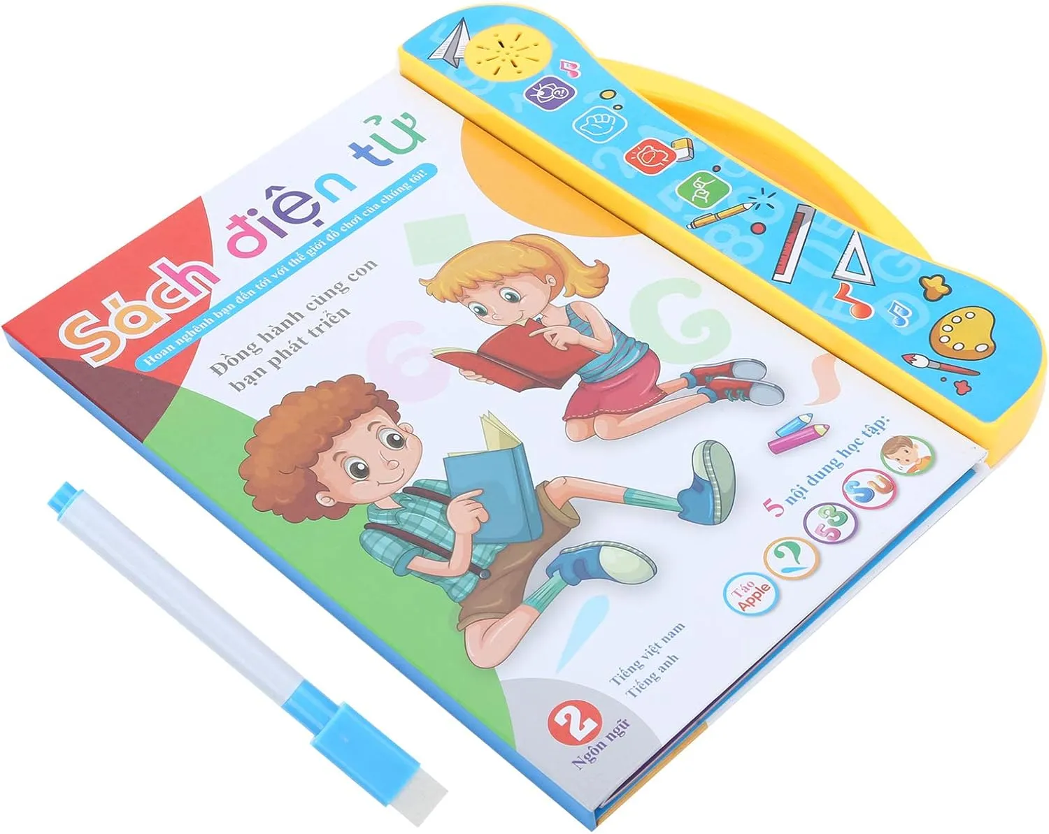 Vietnamese English EBook, Children Early Educational Learning Toy, Reading Machine Toy, Safe Language Learning Wonderful Boys and Girls Kids (Yellow), Genericm05oqvc8zy-11
