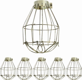 Vintage Light Cage Guard 6pcs Metal Wire Lamp Shade Industrial Light Fixture Cover for Home Bar Metal Bulb Guard
