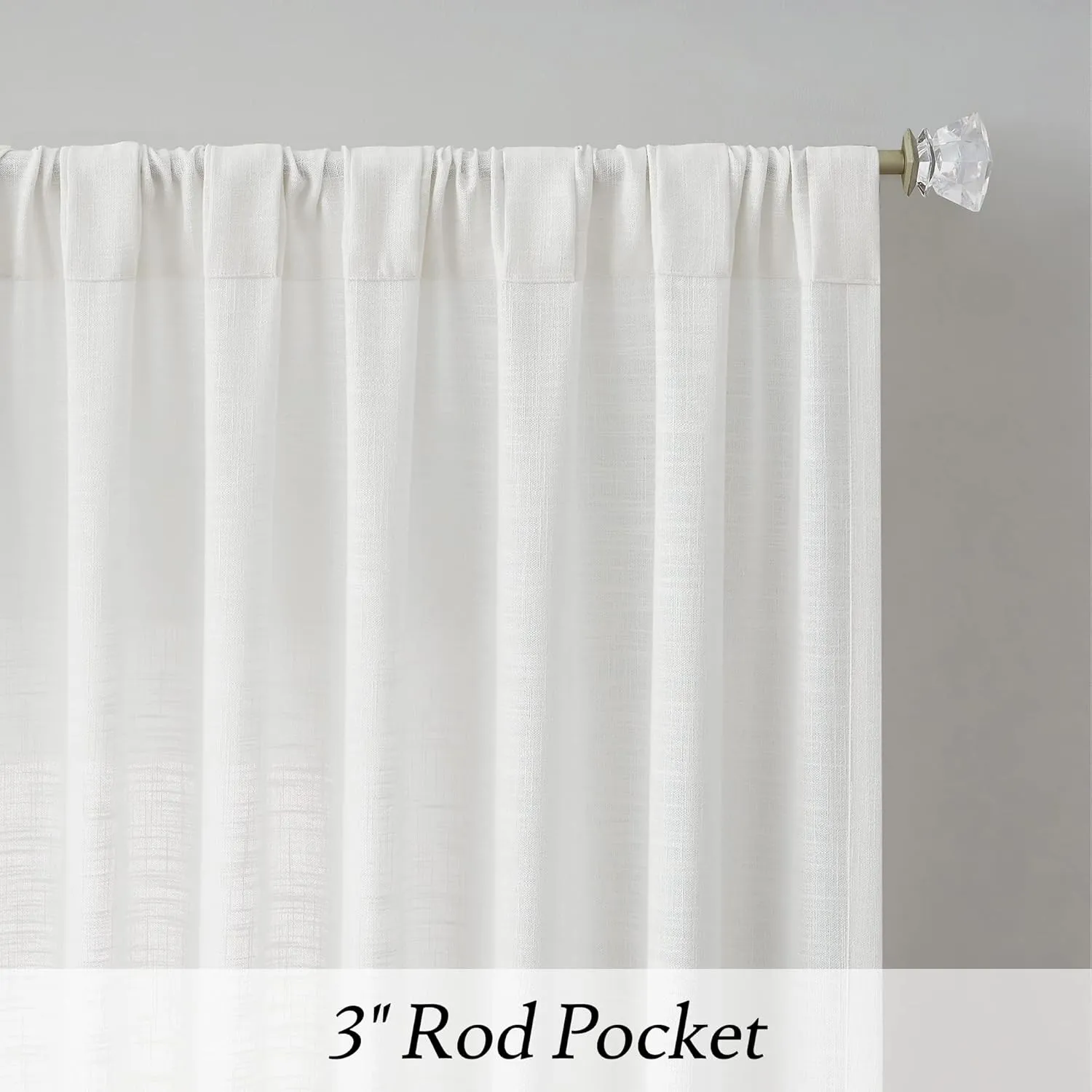 Vision Home Ombre Semi Sheer Curtains Linen Textured Gradient Indigo and Cream White Living Room Curtains Panels Rod Pocket Two Tones Light Filtering Drapes for Bedroom,50" Wx108 L Each,Set of 2