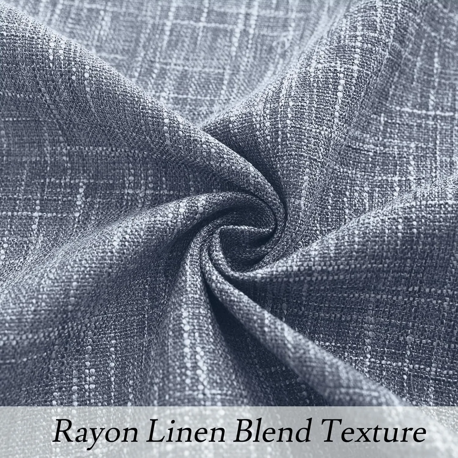 Vision Home Ombre Semi Sheer Curtains Linen Textured Gradient Indigo and Cream White Living Room Curtains Panels Rod Pocket Two Tones Light Filtering Drapes for Bedroom,50" Wx108 L Each,Set of 2