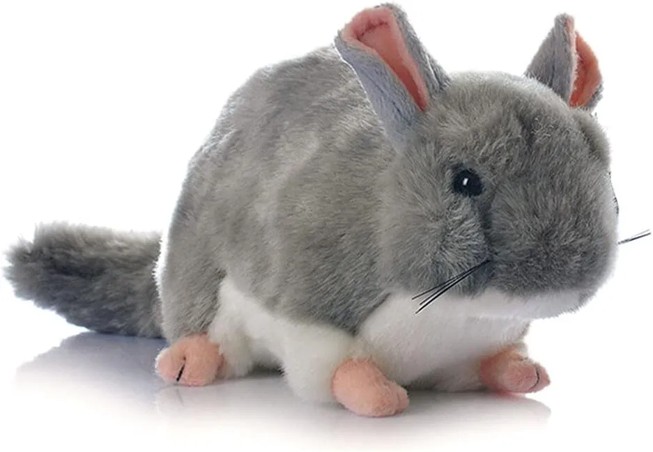 Vivid Grey Pet Chinchilla Stuffed Toy 12 Simulation Plush Mouse Doll Lively Fat Tail