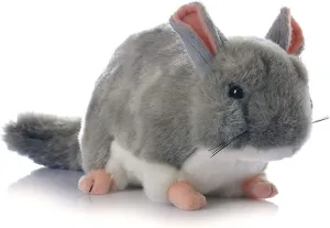 Vivid Grey Pet Chinchilla Stuffed Toy 12 Simulation Plush Mouse Doll Lively Fat Tail