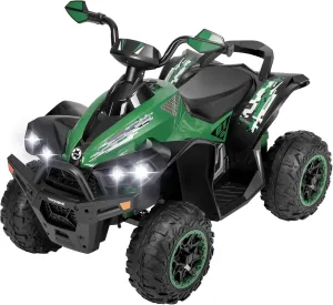 VIVOHOME Kids Ride on ATV, 12V Battery Powered Toy Car with High/Low-Speed 2.7 mph Max Speed, LED Lights, Music, Horn, and Treaded Tires, 4 Wheeler for Kids Ages 3-8 Gift
