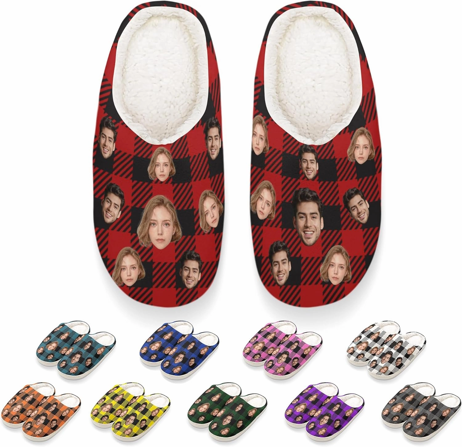 Voltexia Custom Slippers with Photo Personalized Photo House Slippers for Women Men Fluffy Customized Slippers Gifts