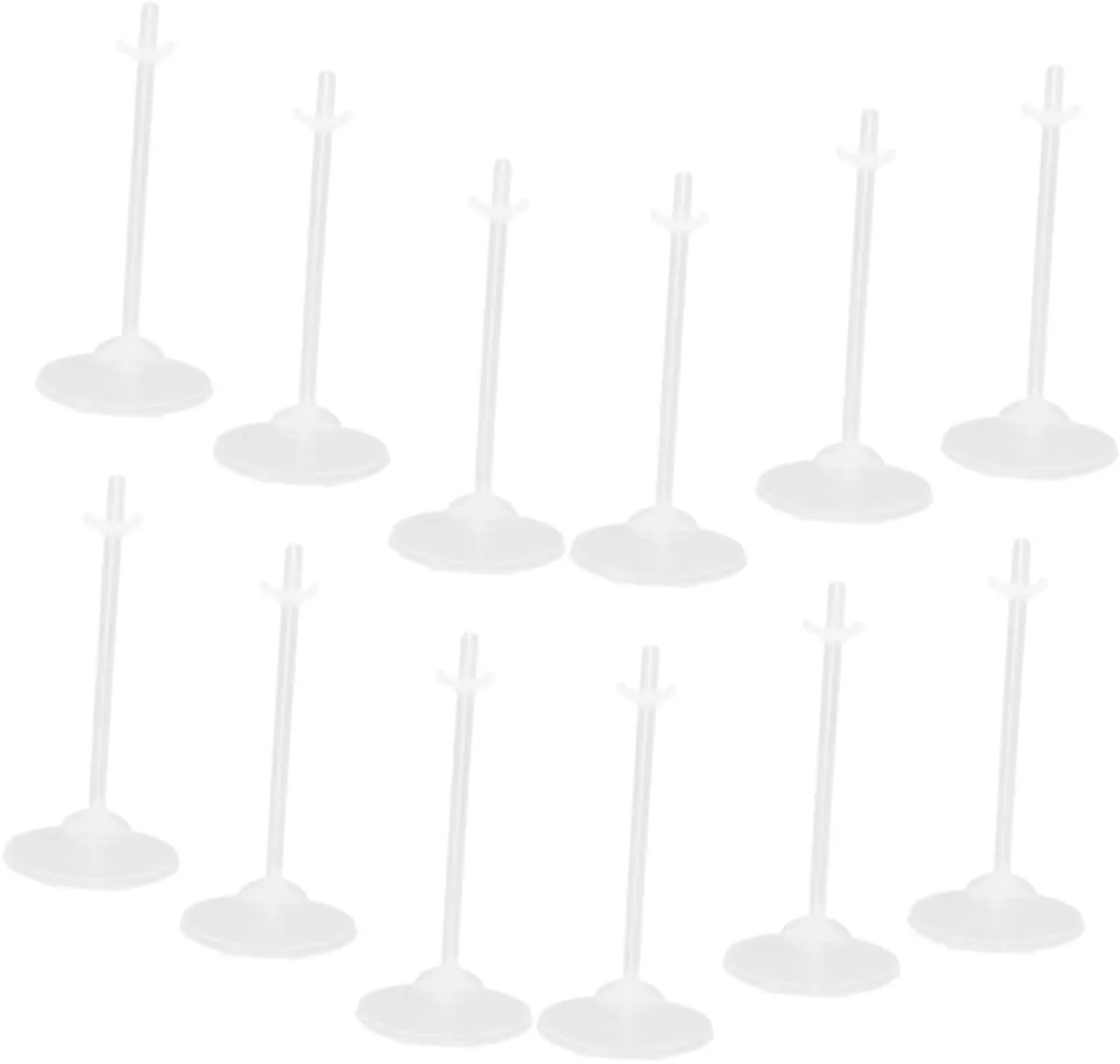 Wakauto 24pcs Doll Support Racks Transparent Action Figure Stands for Secure Display Design for Miniatures Dolls Present for Birthdays Holidays