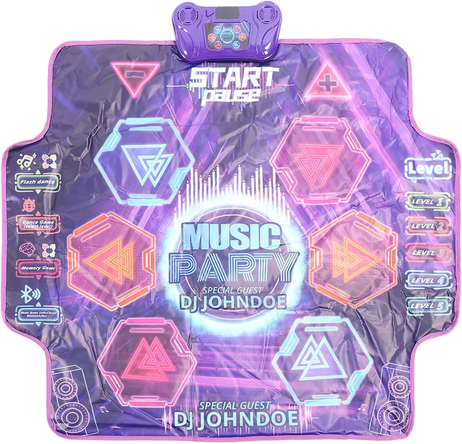 Wakects Dance Mat with LED Effect, Dance Mat Toy for Boys and Girls 100 X 89 Toy Girls Dance Mat Dance Pad Electronic Dance Mat for 3 4 5 6 7 8 9 10 