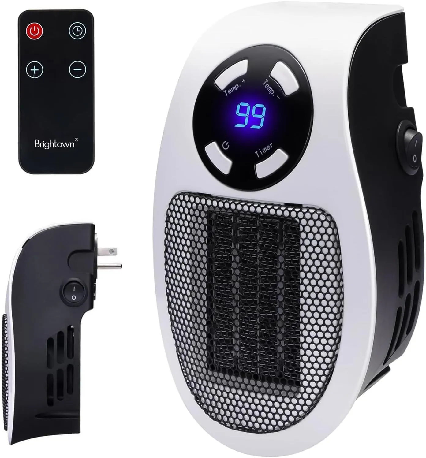 Wall Space Heater 450W Remote Portable Electric Heater with Programmable Adjustable Thermostat, Overheat Protection, Precise LED Display, ETL Certification Safe Heater for Office Dorm Room