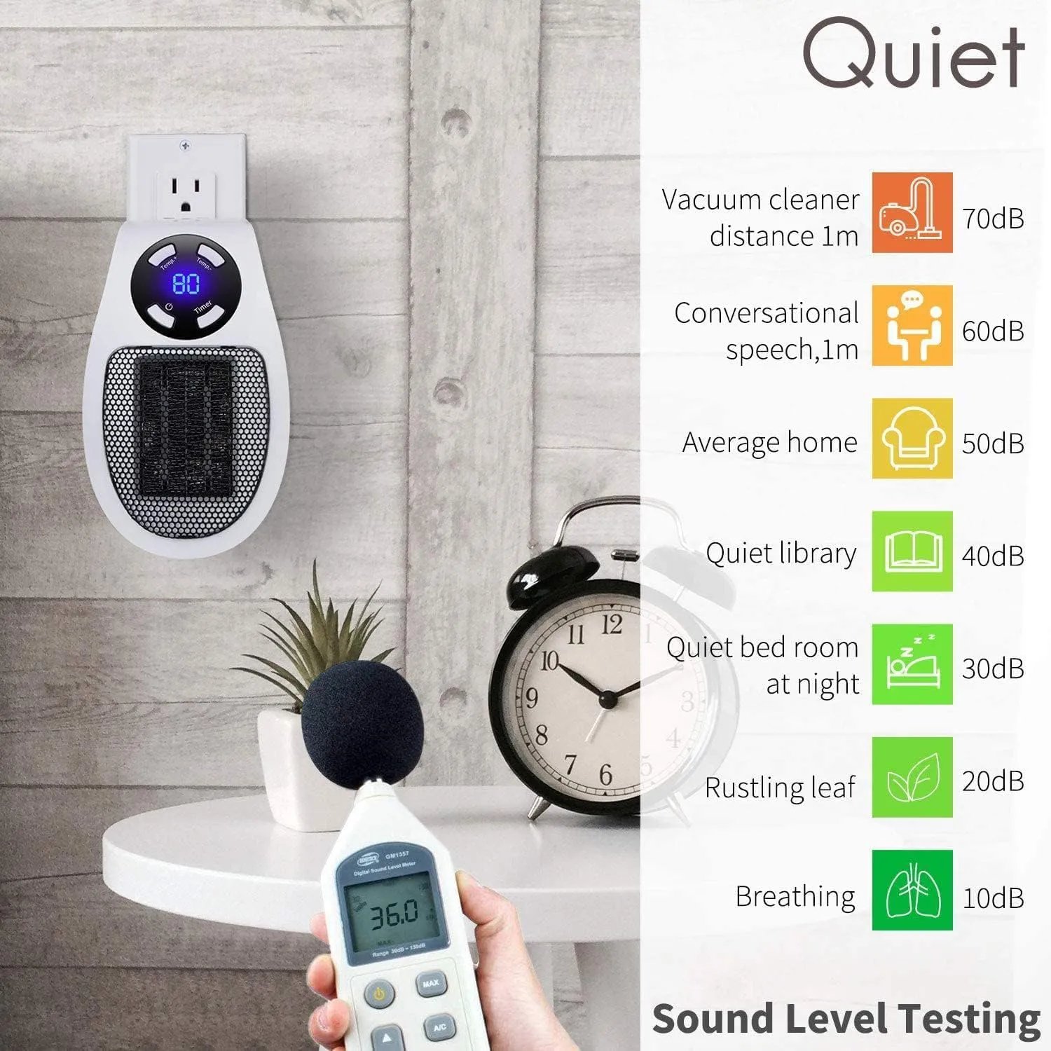 Wall Space Heater 450W Remote Portable Electric Heater with Programmable Adjustable Thermostat, Overheat Protection, Precise LED Display, ETL Certification Safe Heater for Office Dorm Room