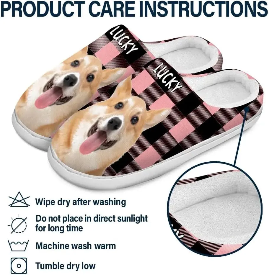 WANDER PRINTS Personalized Fluffy Slippers - Gift For Family, Besties
