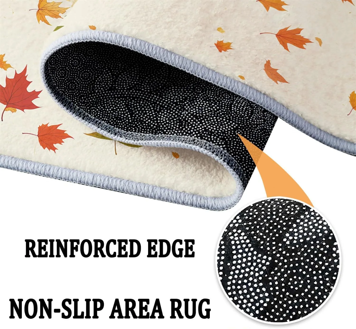 Washable Area Rugs for Bedroom Living Room 2 x 3 ft, Fluffy Plant Maple Leaf Painted Texture Rug Non-Slip Carpet for Kids Boys Girls Teen Dorm Nursery Decor, Soft Minimalism Indoor Bedside Carpets