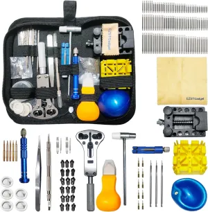Watch Repair Kit - Professional Battery Replacement & Adjustment Tools, Back Cover Opener, Link Removal & Spring Bar Tool Set with Carrying Case