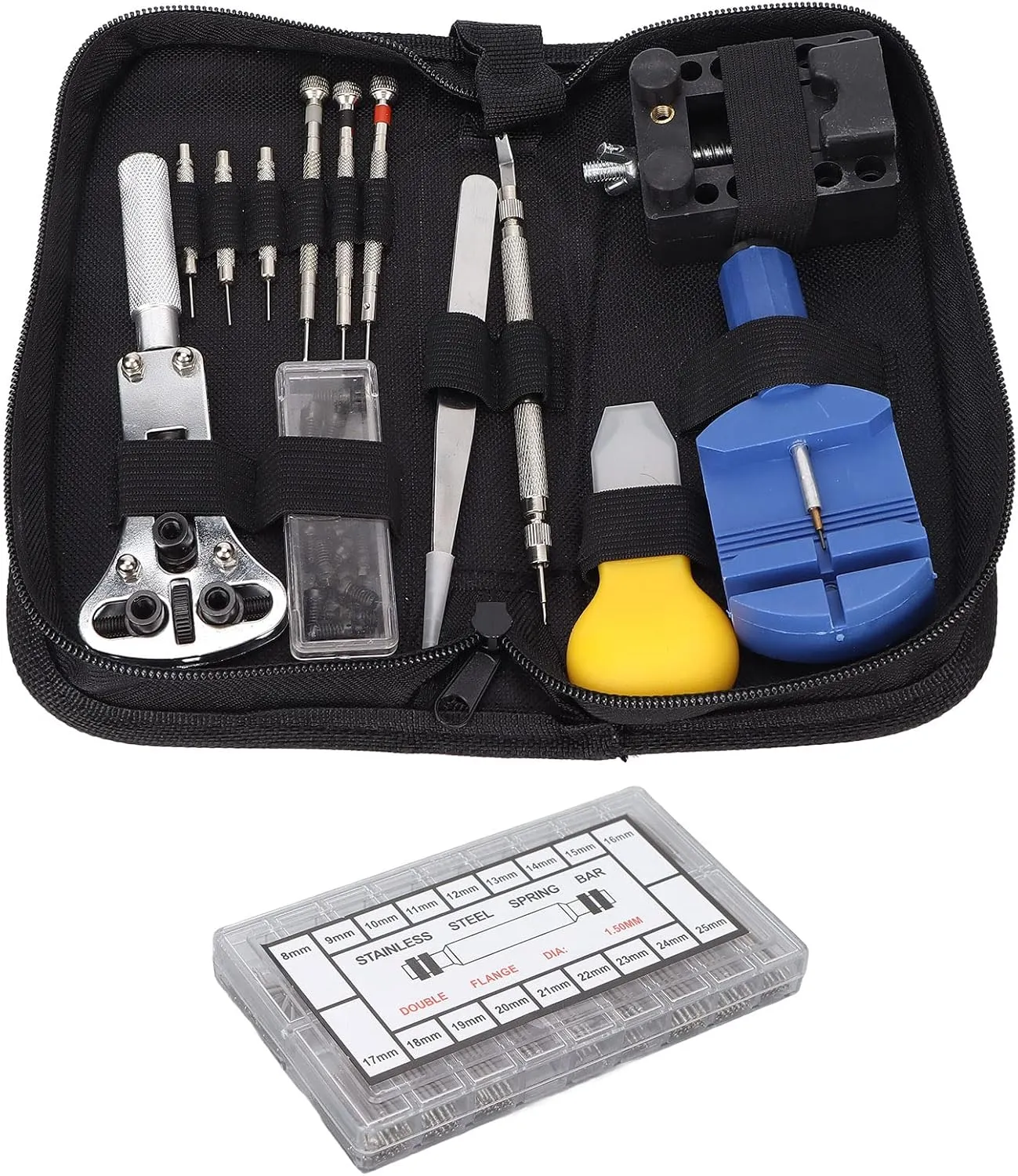 Watch Repair Tool Set, Watch Strap Remover Adjustable Back Case Opener Spring Bar Tool Set Watch Repair Kit for Home Use for Watch Repa