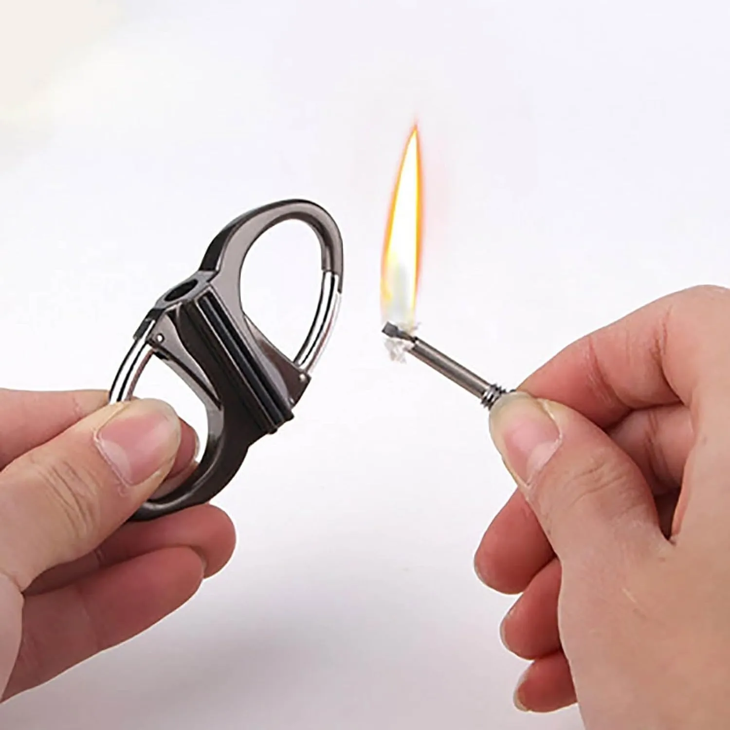 Waterproof Rechargeable Mini Keychain Lighter, Metal Keychain Reusable Survival Lighter for Cars and Houses Outdoor(2b)