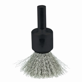 Weiler 10013 Crimped Wire End Brush 1/2", .006" Stainless Steel Fill, Made in the USA