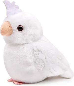 White Cockatiel Plush Toy - Cute White Cockatiel Stuffed Animals Keychain Toy 5inch, Soft Plush Toy Bird Keyring Pendant Dolls, Gift for Backpack Handbag Charms