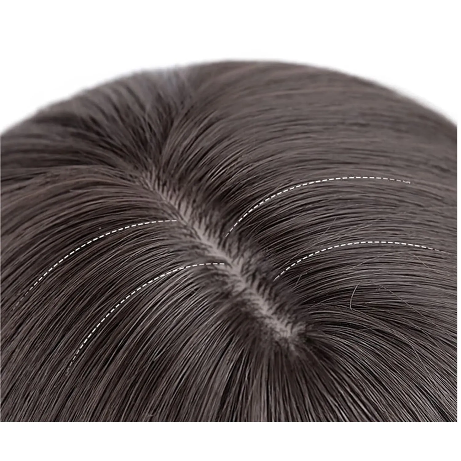 Wig female long hair natural black medium length Cool brown seven-piece set one size