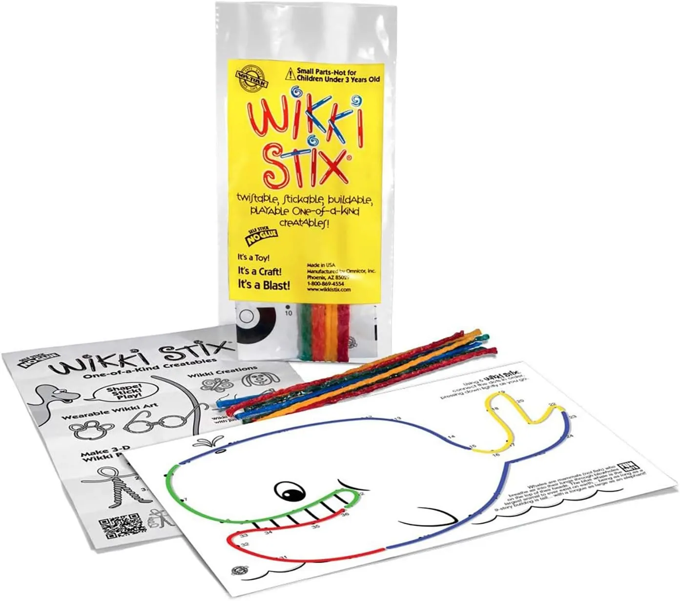 WikkiStix Sea Life Pak Features 12 Sea Creatures with Hands-on Activity and Fun Fact on Each, Made in The USA!