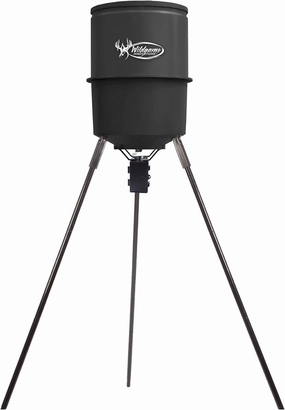 WILDGAME INNOVATIONS Quick-Set 270 lb Game Feeder with Digital Timer | Durable Tripod Corn/Pellet Hunting Feeder with 1-4 Available Feed Times & 30-feet Radius