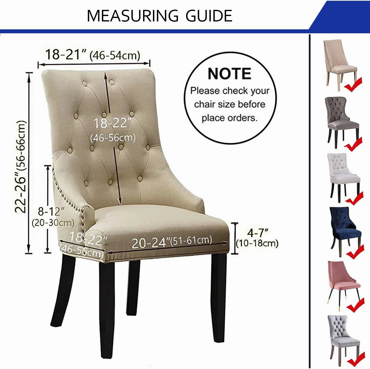 Wingback Side Chair Cover Stretch Dining Chair Covers Slipcovers Reusable Sloping Arm Chair Protector Cover Washable Upholstered Arm Dining Chair Cover for Dining Room Banquet Home Decor(A-green,6PCS)