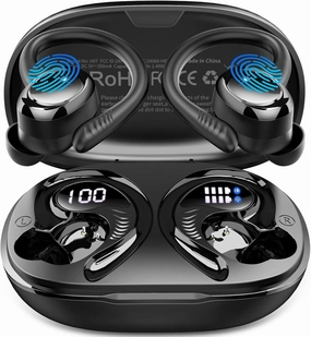 Wireless Earbuds Sport, Bluetooth 5.4 Headphones with Earhook, 2025 Hi-Fi Stereo Over Ear Buds, 50H Earphones with 4 ENC Noise Canceling Mics, IP7 Waterproof Headset for Running Workout (Android/iOS)