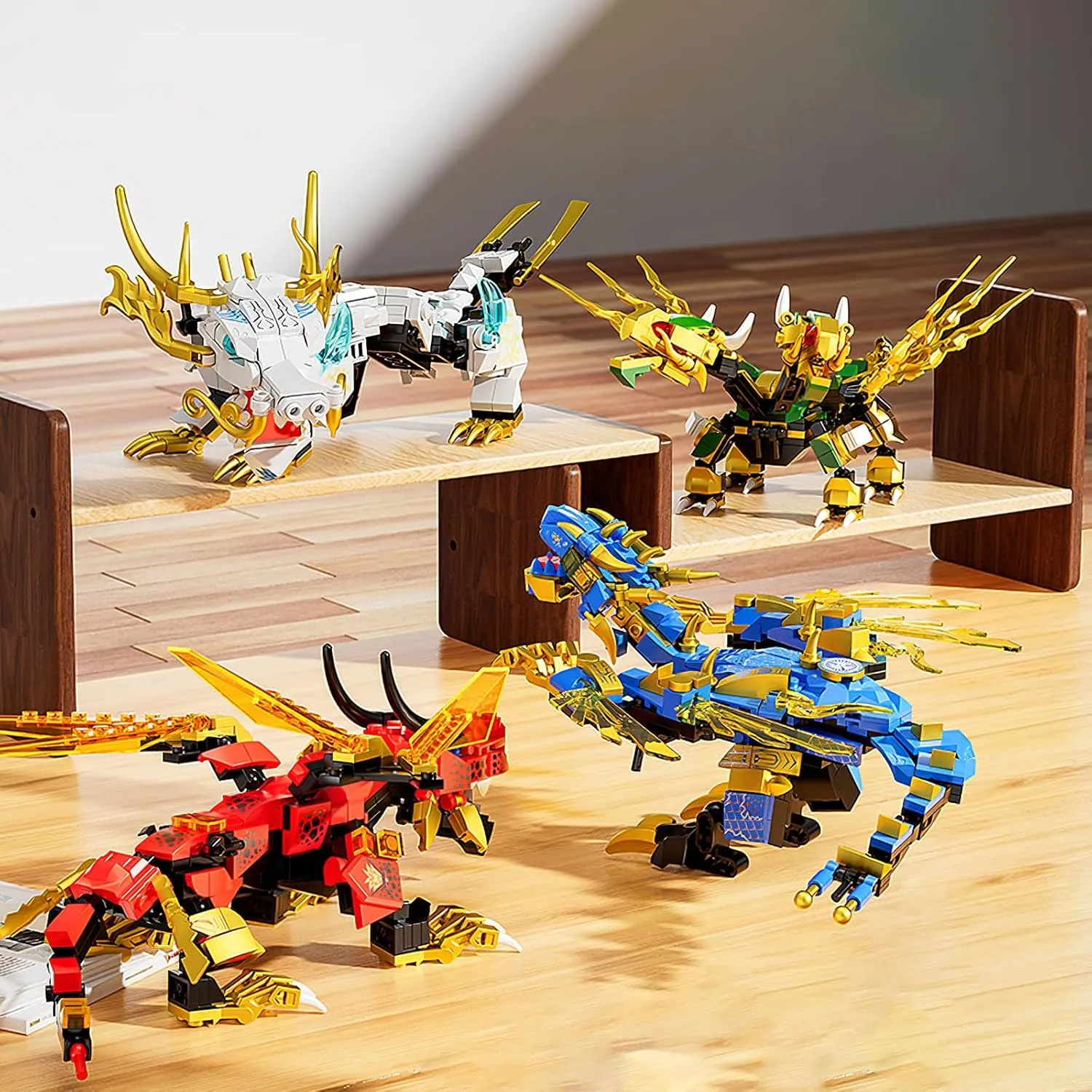 WishaLife 2 in 1 Transforming Ninja Mech Dragon Warrior Toy Building Set, Creative Action Figure Toy Gift for Kids, Boys, Girls Ages 6 and Up (1222 Pieces)