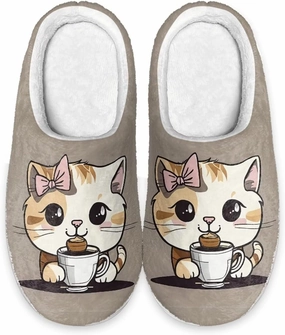 Women's Winter Home Slippers with Cute Cartoon Giraffe Design, Comfortable Indoor or Outdoor Kitchen Bedroom Shoes