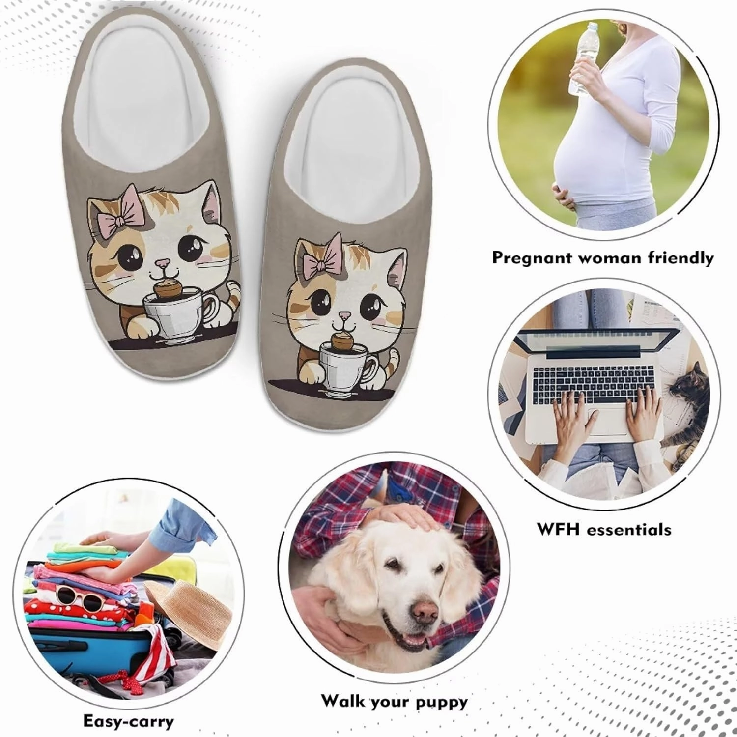 Women's Winter Home Slippers with Cute Cartoon Giraffe Design, Comfortable Indoor or Outdoor Kitchen Bedroom Shoes