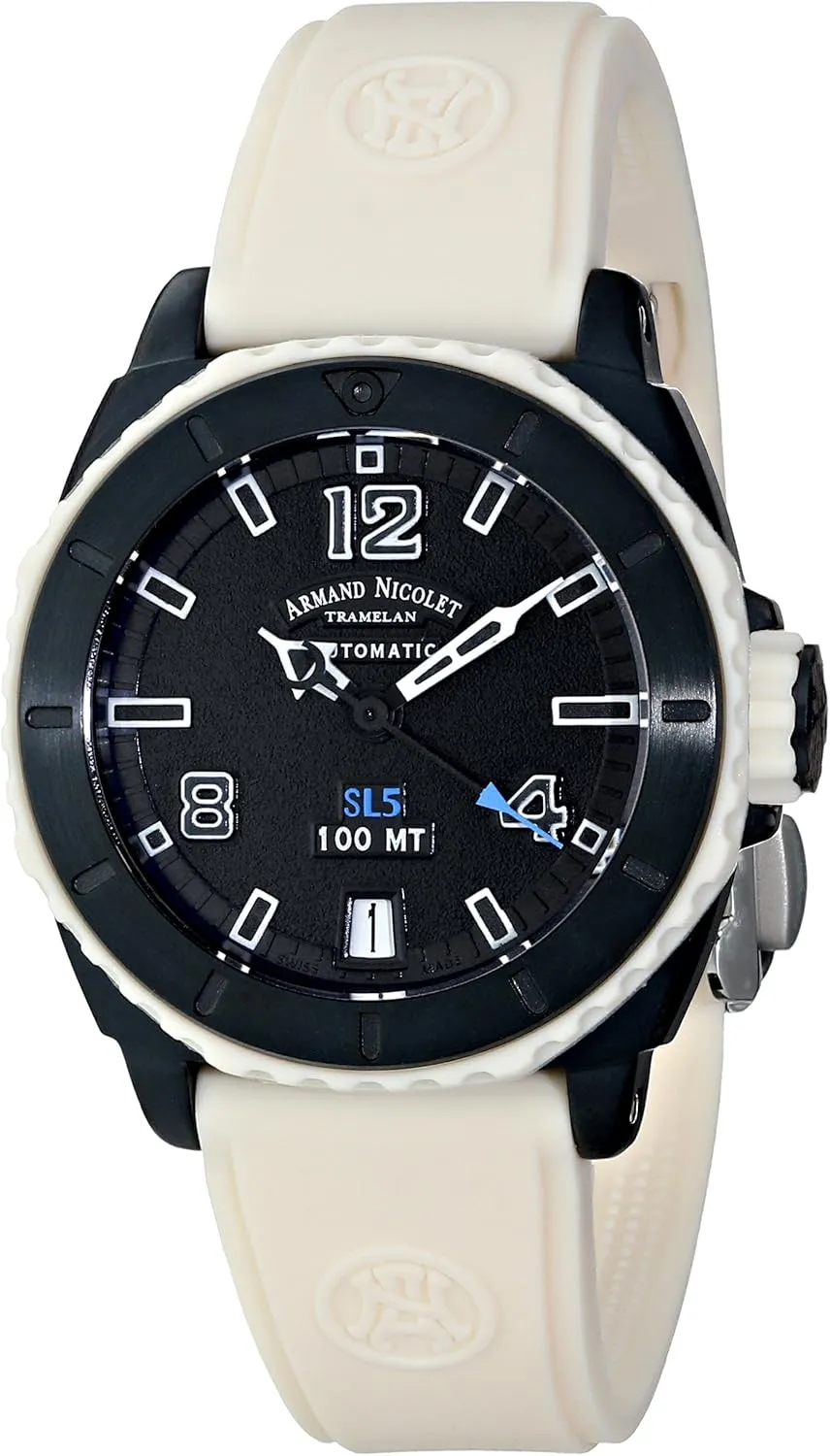 Women's 9615H-GR-G9615B SL5 Sporty Automatic D.L.C. Black Stainless Steel Watch