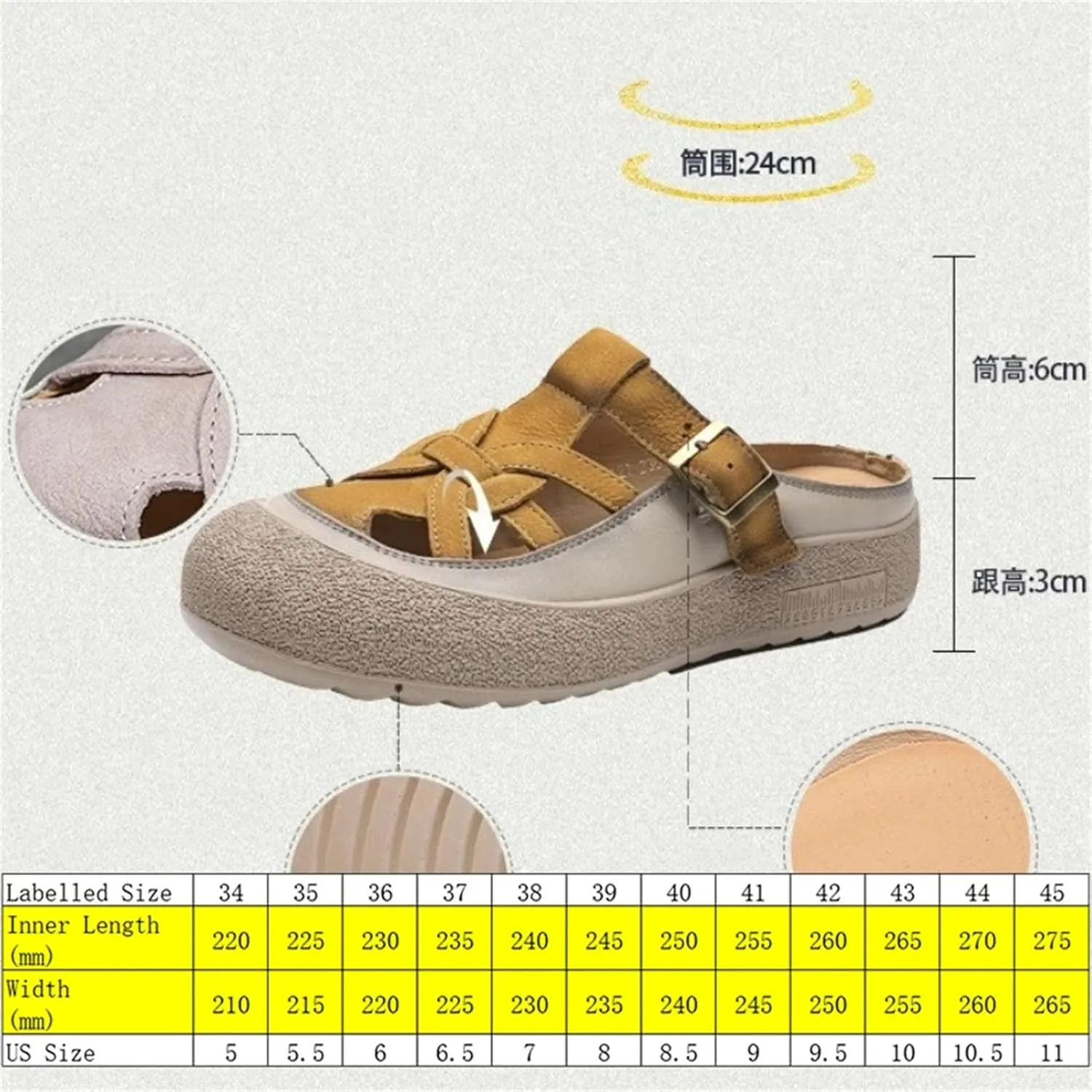 Women's Suede Mary Jane Flats - 3cm Woven Leather Summer Hollow Platform
