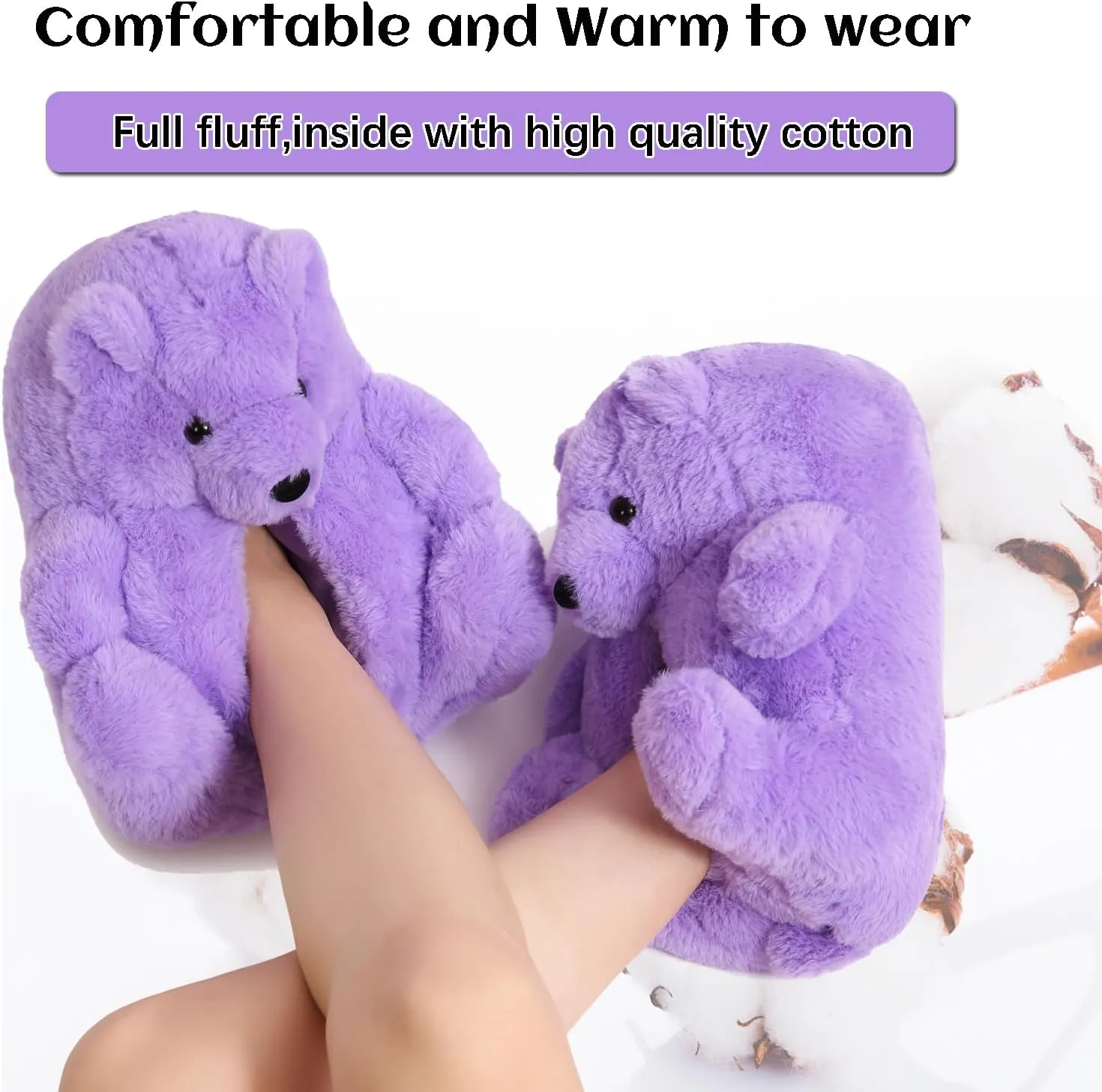 Women's Teddy Bear Slippers Mom Gift Slippers Cozy Women Fuzzy Indoor House Shoes Fun Costume for Adults Cute Animal Slides for Women Her Birthday Valentine's Gift Ideas