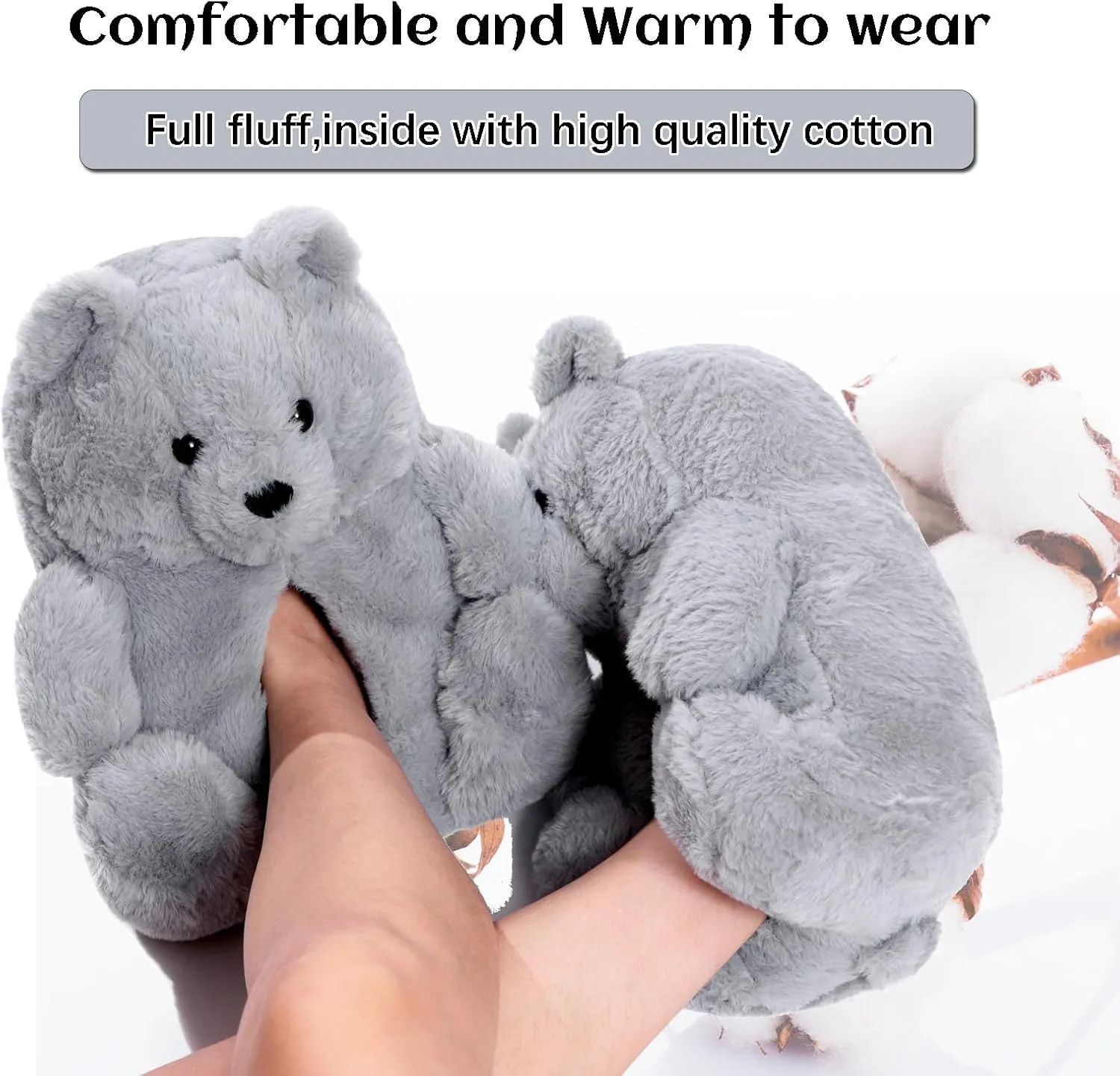 Women's Teddy Bear Slippers Mom Gift Slippers Cozy Women Fuzzy Indoor House Shoes Fun Costume for Adults Cute Animal Slides for Women Her Birthday Valentine's Gift Ideas