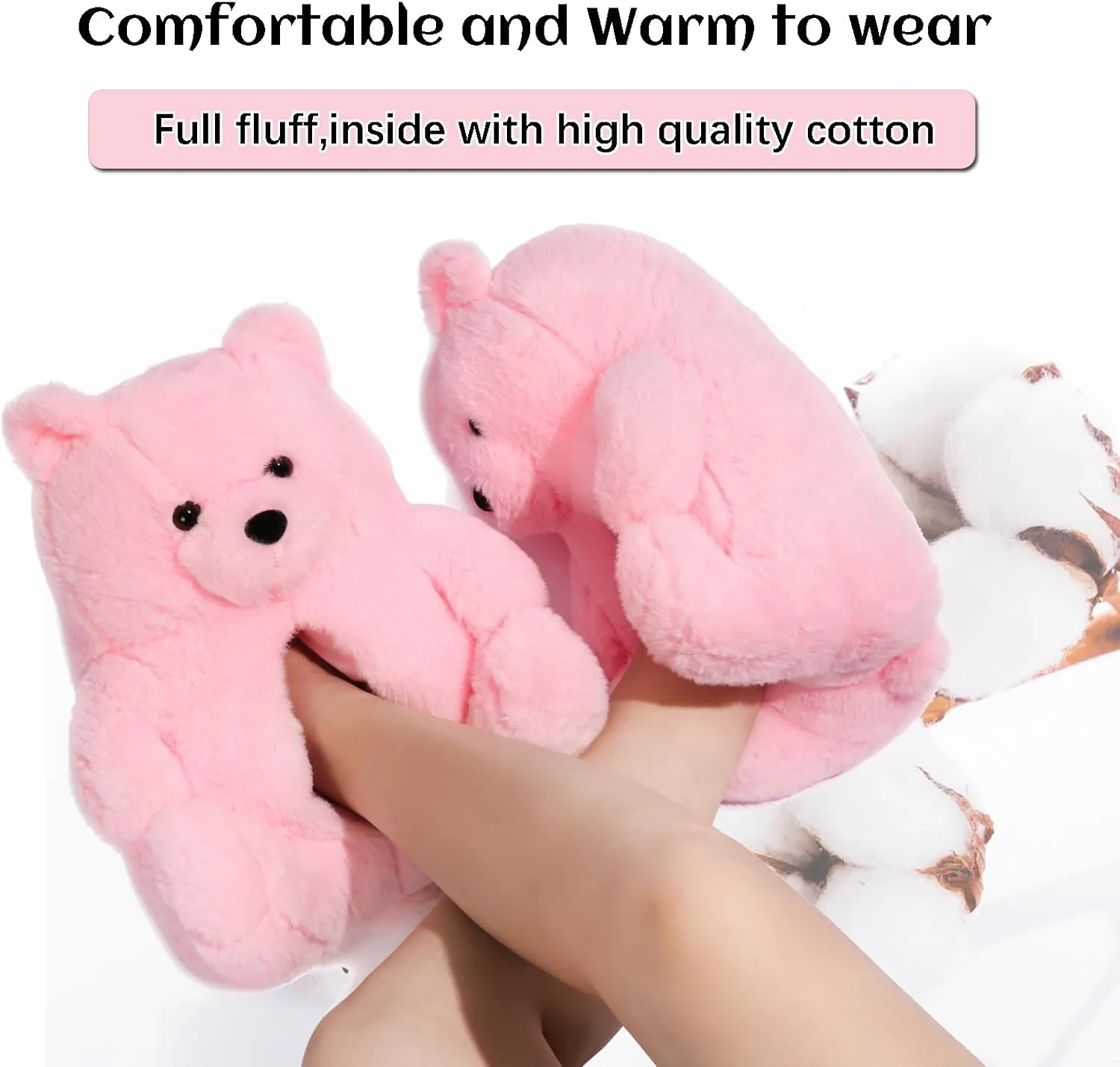 Women's Teddy Bear Slippers Mom Gift Slippers Cozy Women Fuzzy Indoor House Shoes Fun Costume for Adults Cute Animal Slides for Women Her Birthday Valentine's Gift Ideas