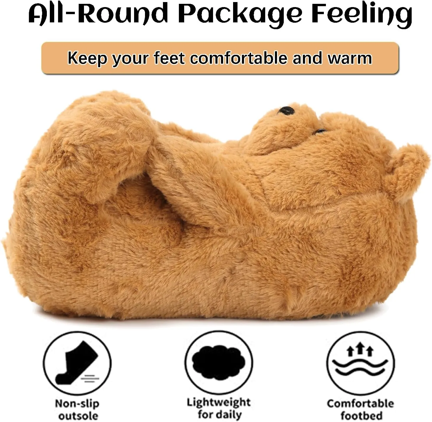 Women's Teddy Bear Slippers Mom Gift Slippers Cozy Women Fuzzy Indoor House Shoes Fun Costume for Adults Cute Animal Slides for Women Her Birthday Valentine's Gift Ideas