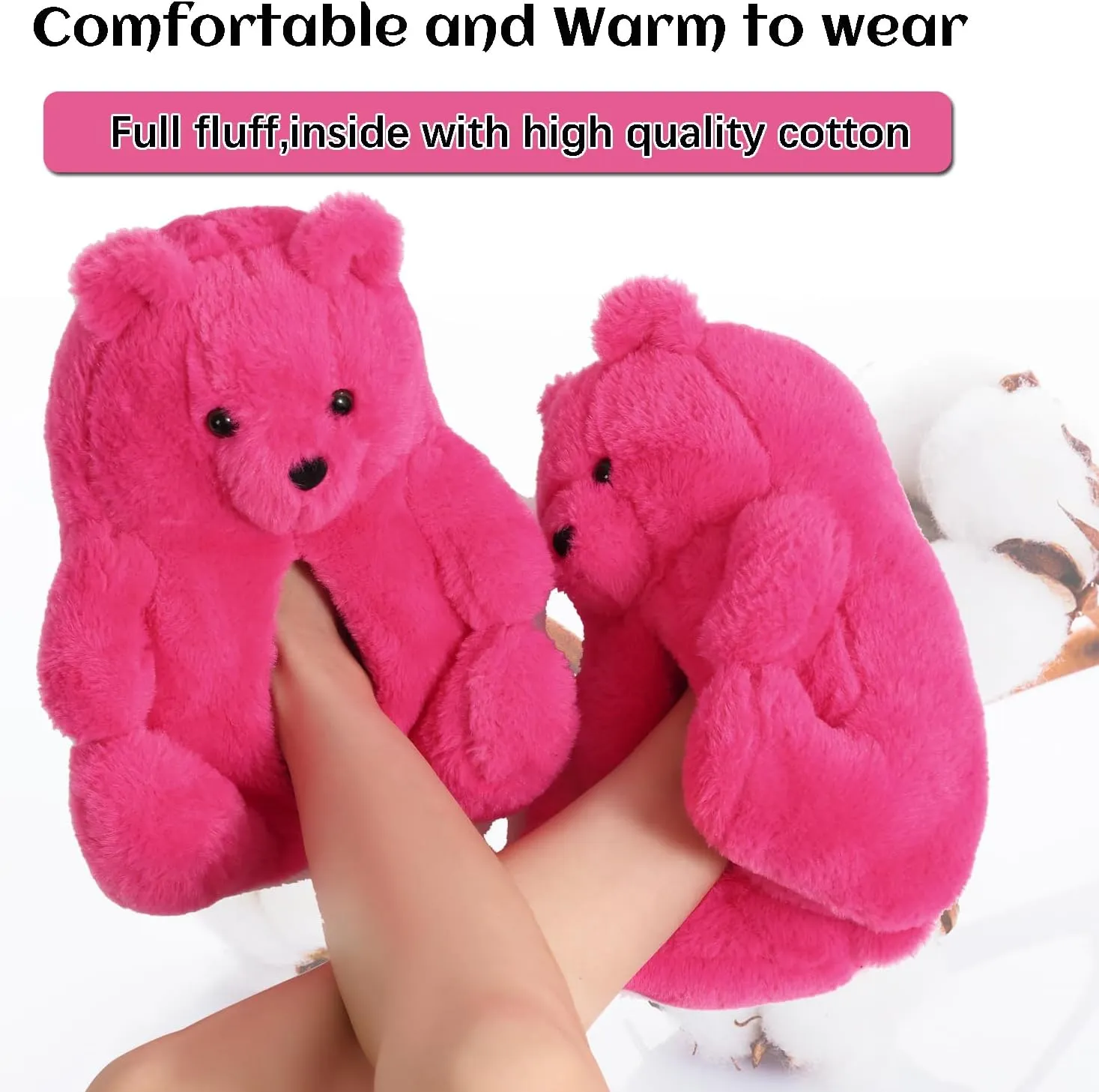 Women's Teddy Bear Slippers Mom Gift Slippers Cozy Women Fuzzy Indoor House Shoes Fun Costume for Adults Cute Animal Slides for Women Her Birthday Valentine's Gift Ideas