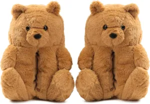 Women's Teddy Bear Slippers Mom Gift Slippers Cozy Women Fuzzy Indoor House Shoes Fun Costume for Adults Cute Animal Slides for Women Her Birthday Valentine's Gift Ideas
