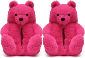 Women's Teddy Bear Slippers Mom Gift Slippers Cozy Women Fuzzy Indoor House Shoes Fun Costume for Adults Cute Animal Slides for Women Her Birthday Valentine's Gift Ideas