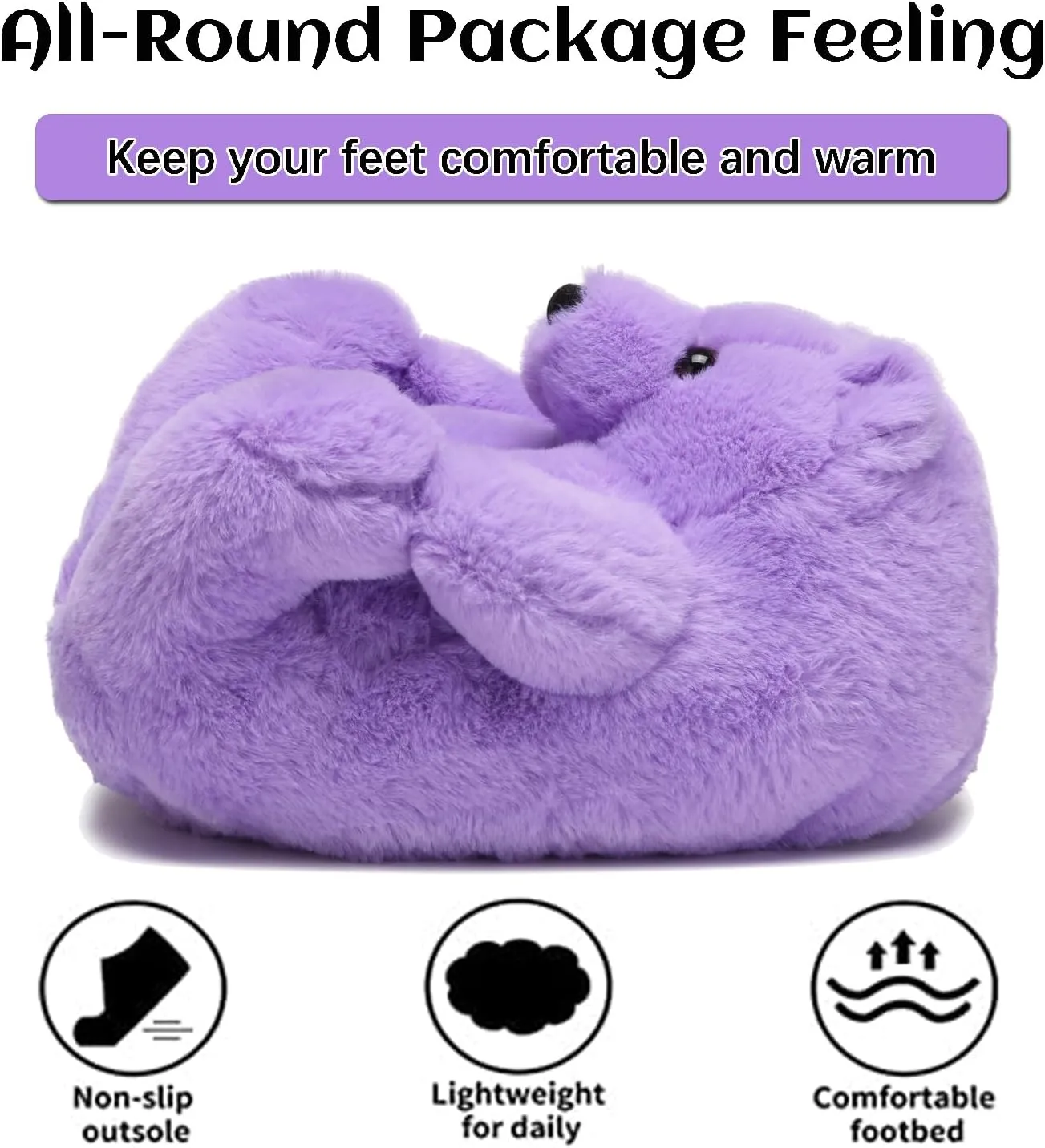 Women's Teddy Bear Slippers Mom Gift Slippers Cozy Women Fuzzy Indoor House Shoes Fun Costume for Adults Cute Animal Slides for Women Her Birthday Valentine's Gift Ideas