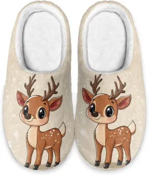 Women's Winter Home Slippers with Cute Cartoon Giraffe Design, Comfortable Indoor or Outdoor Kitchen Bedroom Shoes