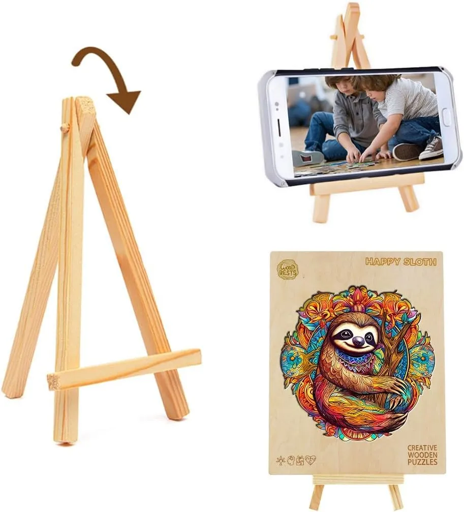Wooden Jigsaw Puzzle, Sloth Puzzles for Adults, 200pcs 11.8x11.7in Eco-Friendly Unique Animal Shape Sloth Puzzle, Toy Gift for Adults and Kids