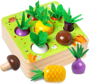 Wooden Montessori Learning Toys for 3  Years Kids - Toddler Learning Toys with Shape Color Sorting Stacking Toys Wooden Puzzles Easter Basket Stuffers Gift for Toddler Boys Girls