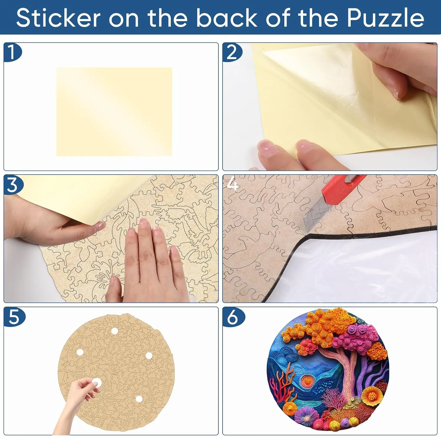 Wooden Puzzles for Adults, 3D Vision Effects Coral Wooden Jigsaw Puzzles 200pcs, 11.1x11.2in, Medium, Unique Shape Adult Puzzles, Wood Puzzles Creative Gift for Adults and Kids Family Game