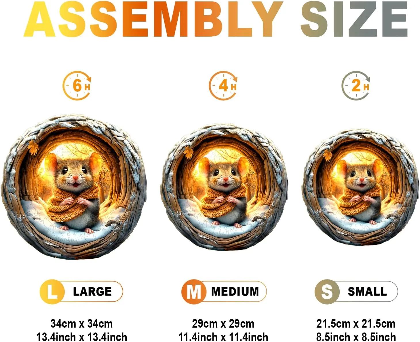 Wooden Puzzles for Adults - Unique Shape 3D Vision Wooden Puzzle - Cave Mouse Wooden Puzzles - Challenging Adult Animal Puzzles Creative Gifts - Birthday Gifts for Adults - Puzzle Toys - (200pcs)