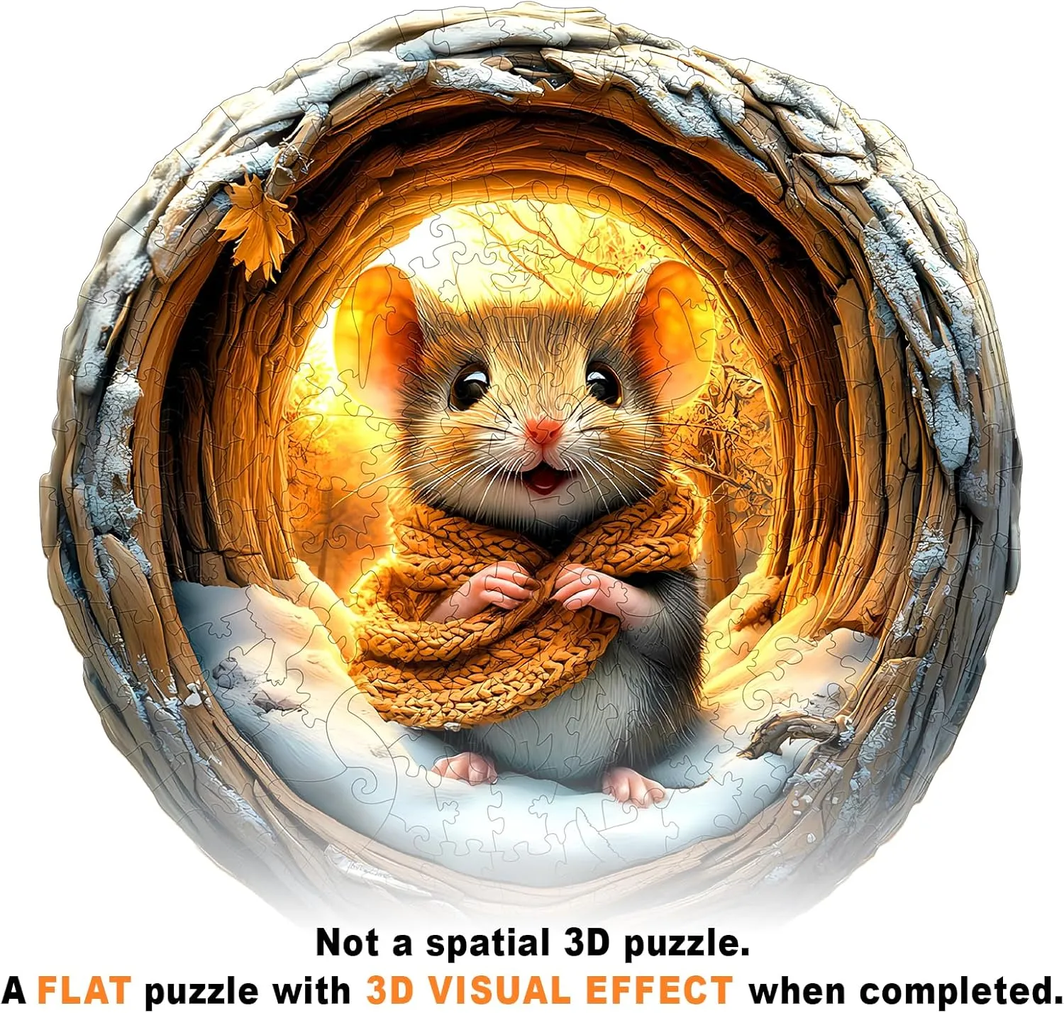Wooden Puzzles for Adults - Unique Shape 3D Vision Wooden Puzzle - Cave Mouse Wooden Puzzles - Challenging Adult Animal Puzzles Creative Gifts - Birthday Gifts for Adults - Puzzle Toys - (200pcs)