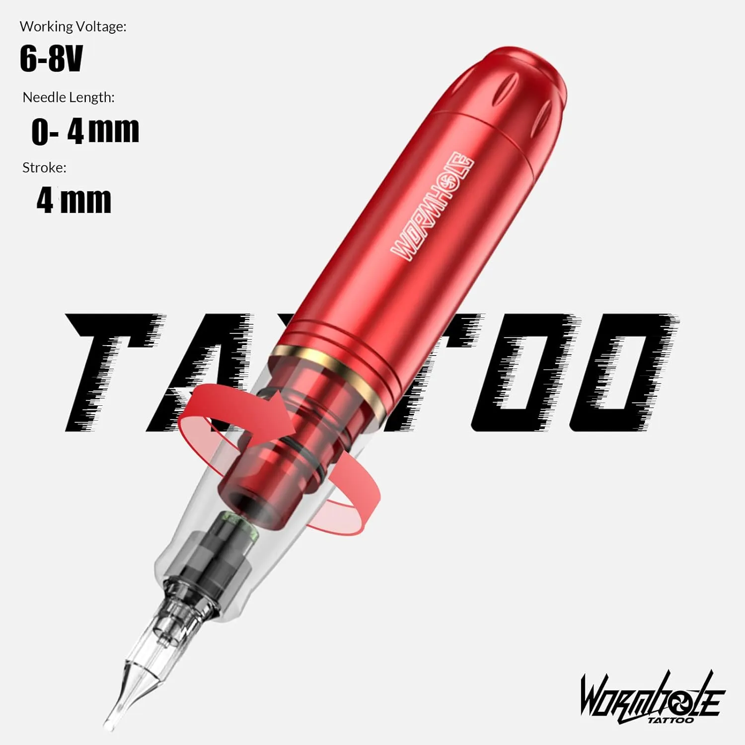 Wormhole Tattoo Kit Tattoo Gun Cartridge Machine Pen for Beginners Rotary Tattoo Machine Kit Professional Complete Tattoo Kit Supplies WTK070-B