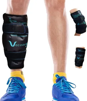 XL Shin Splint Ice Pack for Leg Injuries Resuable Gel Hot Cold Pack for Shin and Calf Pain Relief and Recovery After Exercise, Cold Therapy Compression Sleeve for Man and Woman