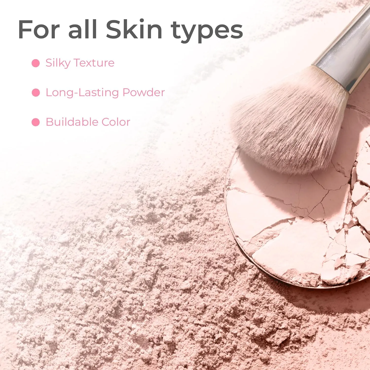 XXL KIT Brush & CASE (DEEP TAN) Full Size Mineral Makeup Set Bare Face Matte Powder Foundation Cover