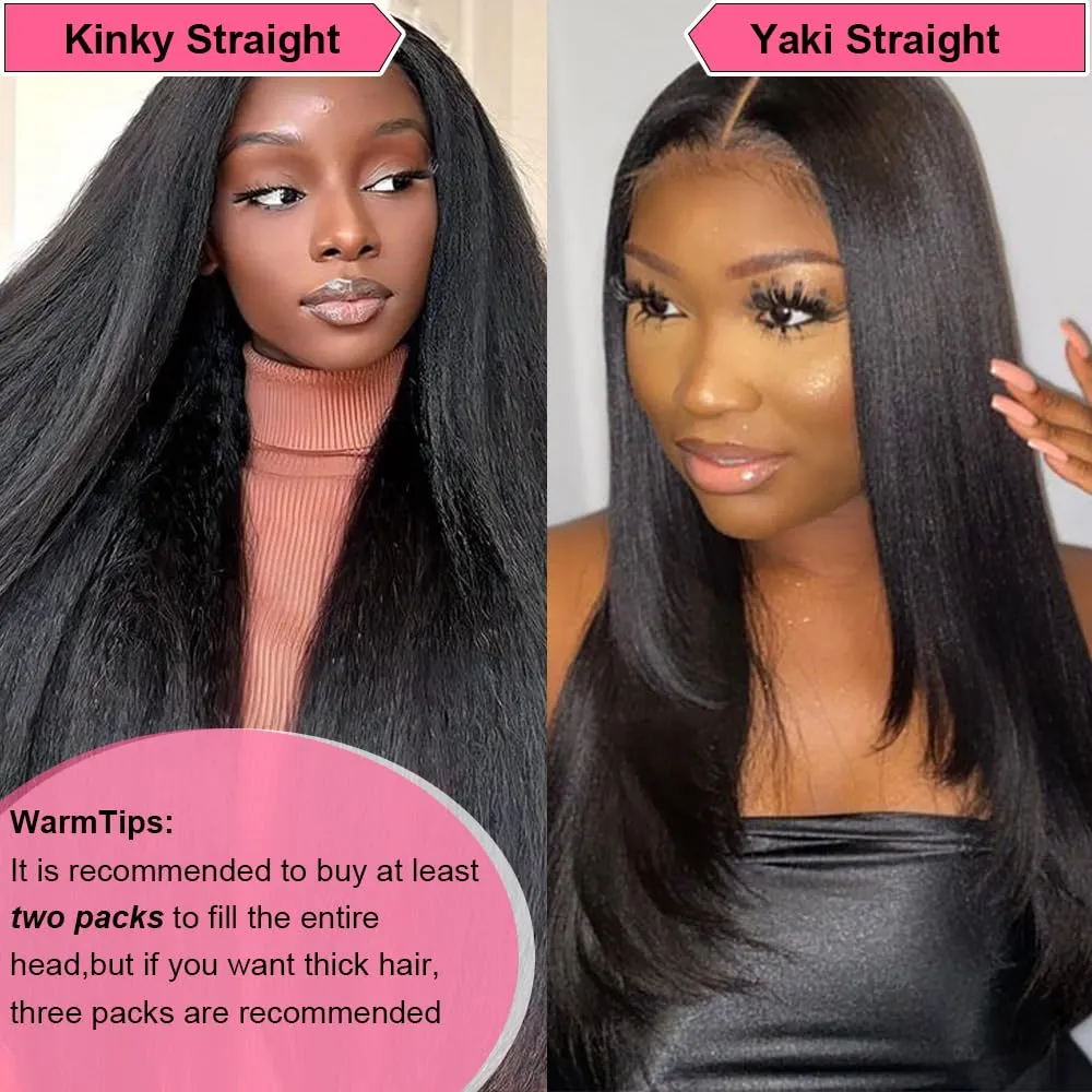 Yaki Straight Clip in Hair Extensions Real Human Hair 8Pcs Remy Human hair Clip ins for Women, Natural Soft Human Hair 120g 18inch #1B Natural Black