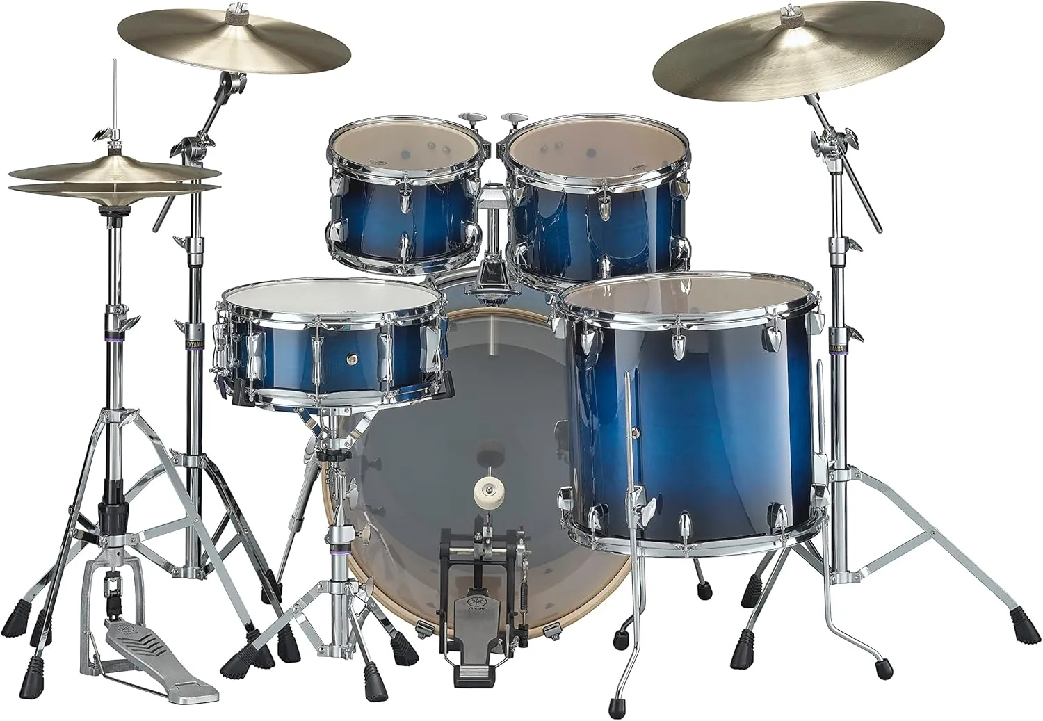 Yamaha Stage Custom Birch 5pc Shell Pack with a 22" Kick 14” Snare Drum in Deep Blue Sunburst for Students and Working Drummers (SBP2F50DUS)