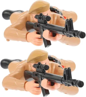 YARNOW 2pcs Electric Crawling Soldier for Boys Interactive Army Action Figures Skill Building Plaything for Soldiers Figures Enhance Coordination and Imagination