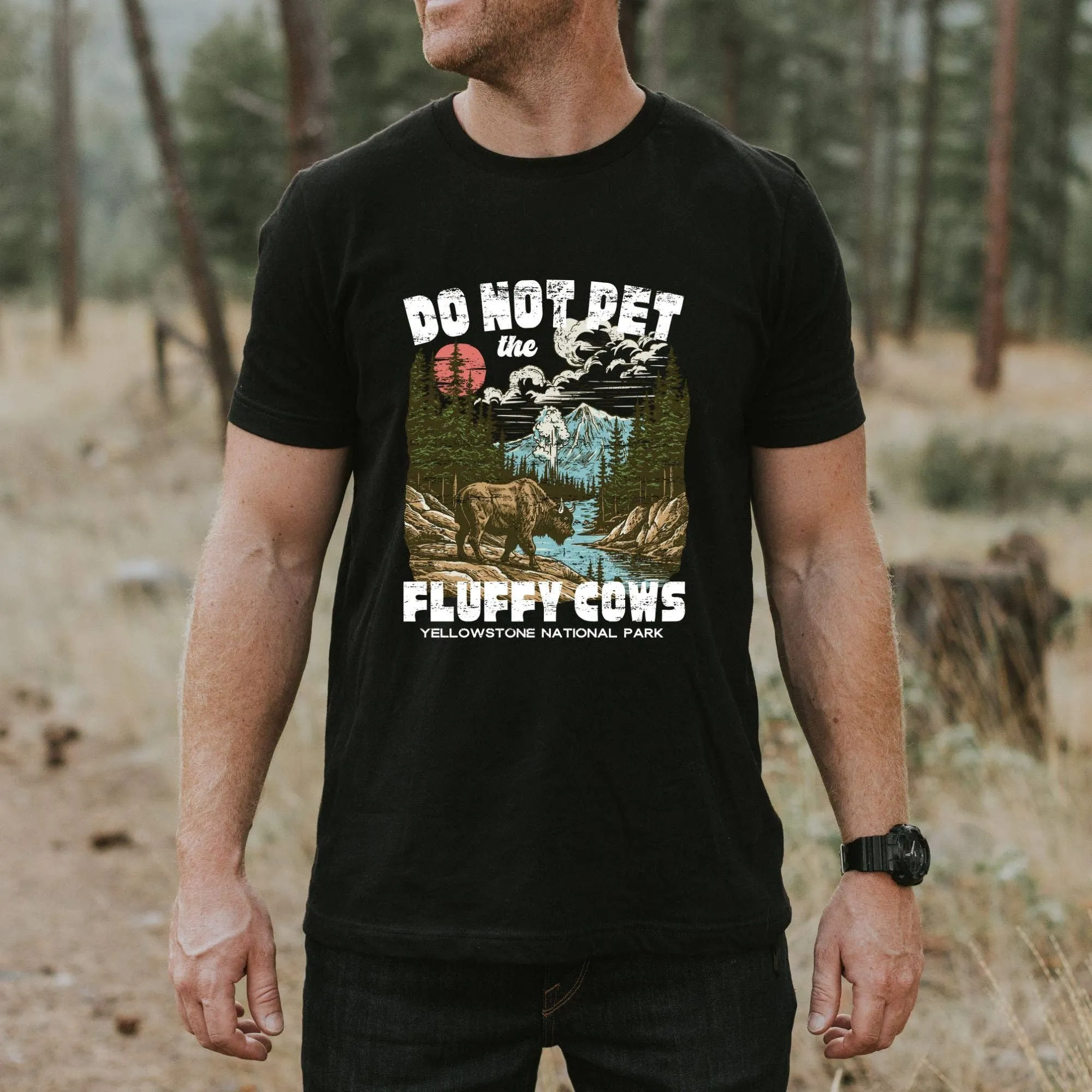Yellowstone National Park Fluffy Cows t-shirt